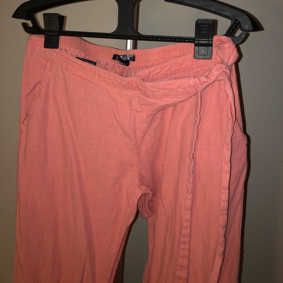 Salmon Linen Beach Pants - Picture 4 of 8